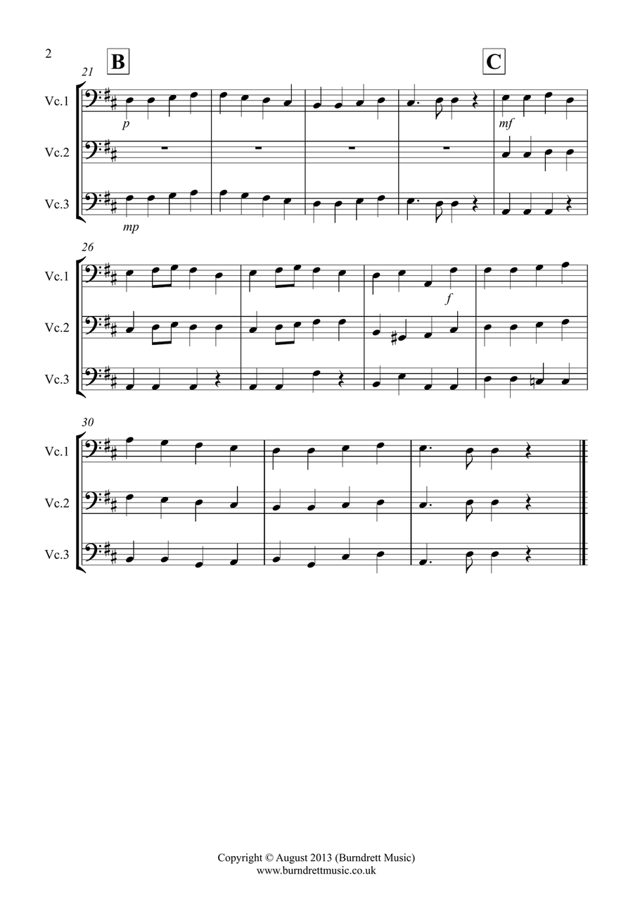 8 Easy Trios, for Cello Cello Solo scores gallery preview page 2