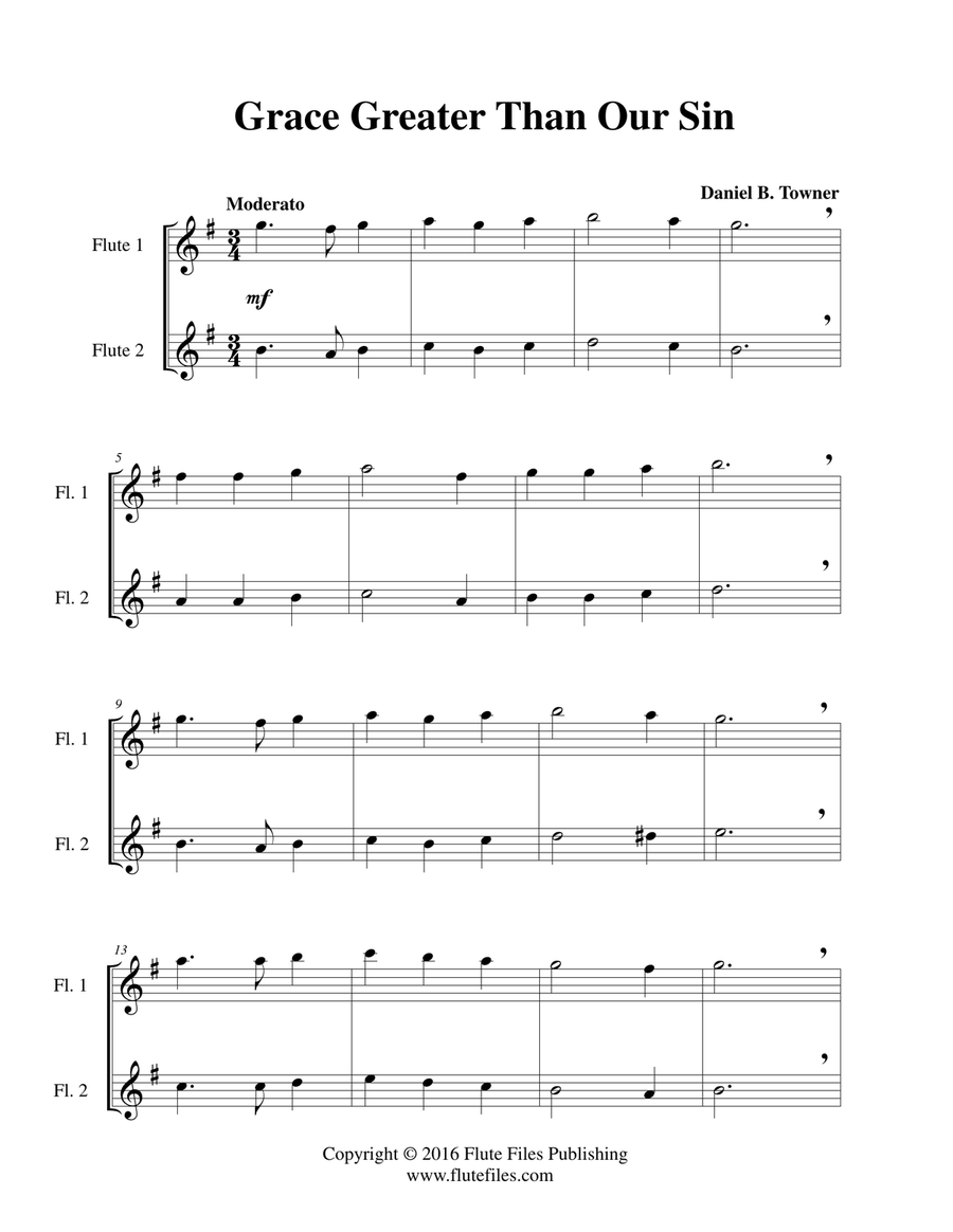 Grace Greater Than Our Sin - Flute Duet Flute Duet scores gallery preview page 3