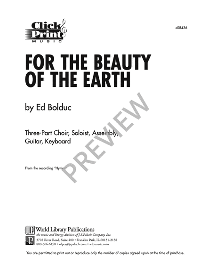 For the Beauty of the Earth 3-Part scores gallery preview page 10