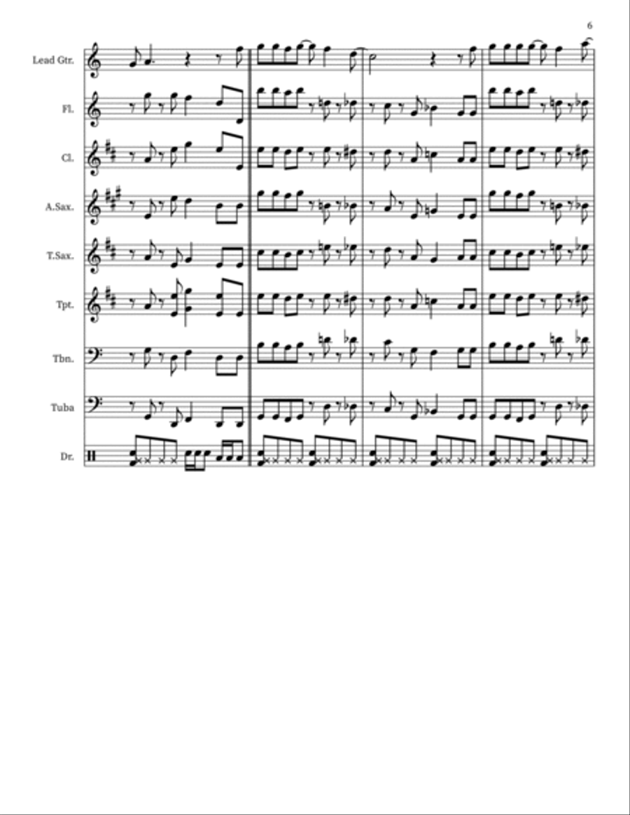 Sunshine Of Your Love Sunshine Of Your Love Marching Band scores gallery preview page 6