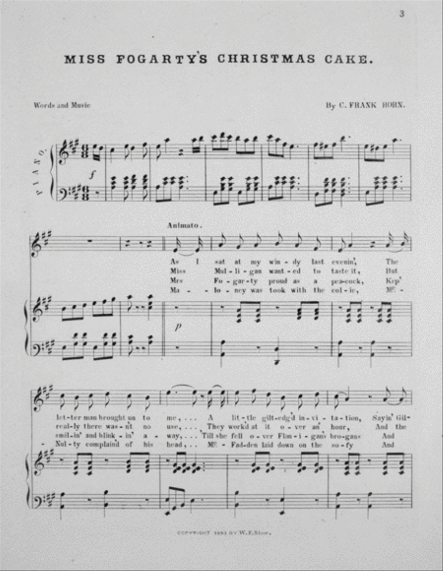 Miss Fogarty's Christmas Cake. Song & Chorus Choir scores gallery preview page 2