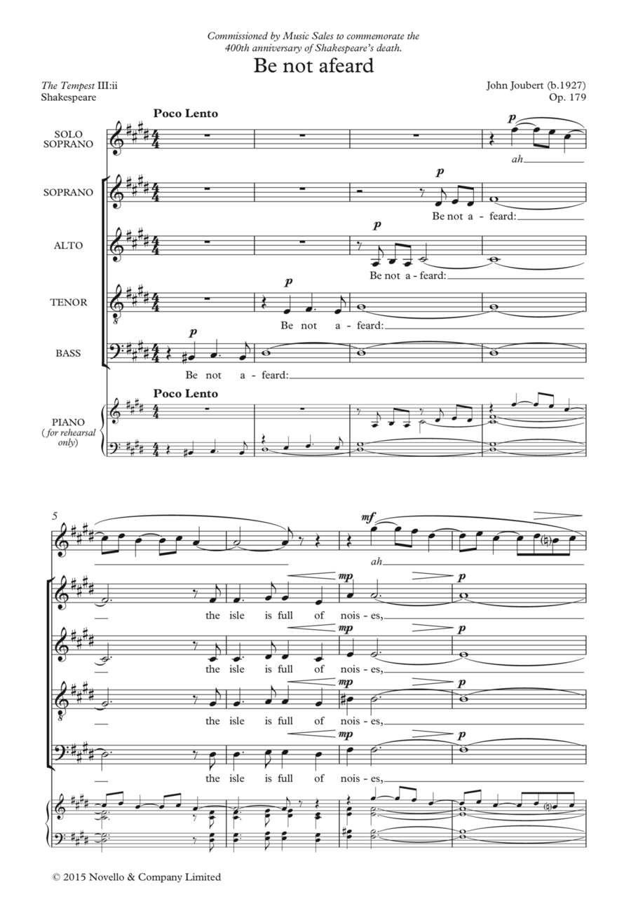 Be Not Afeard Choir scores gallery preview page 1