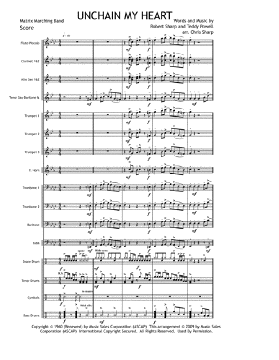 Unchain My Heart Unchain My Heart Marching Band scores gallery preview page 2