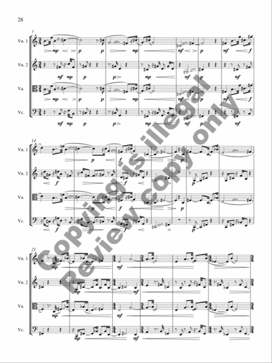 String Quartet No. 5 (Bel Canto) String Quartet scores gallery preview page 33