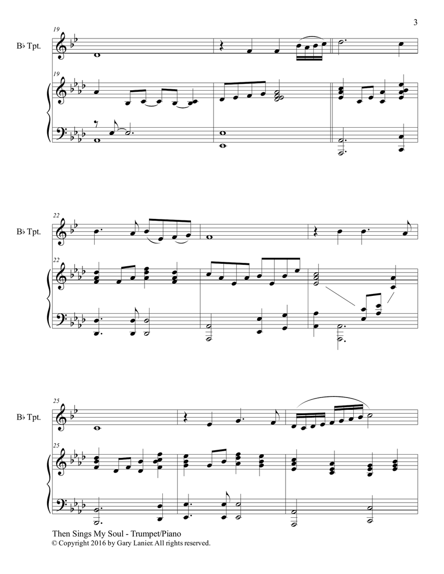 THEN SINGS MY SOUL (For Bb Trumpet & Piano with Parts) THEN SINGS MY SOUL (For Bb Trumpet & Piano with Parts) B-Flat Trumpet scores gallery preview page 4