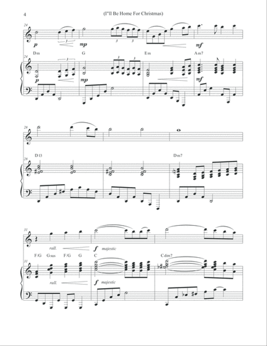 I'll Be Home For Christmas Violin Solo scores gallery preview page 4