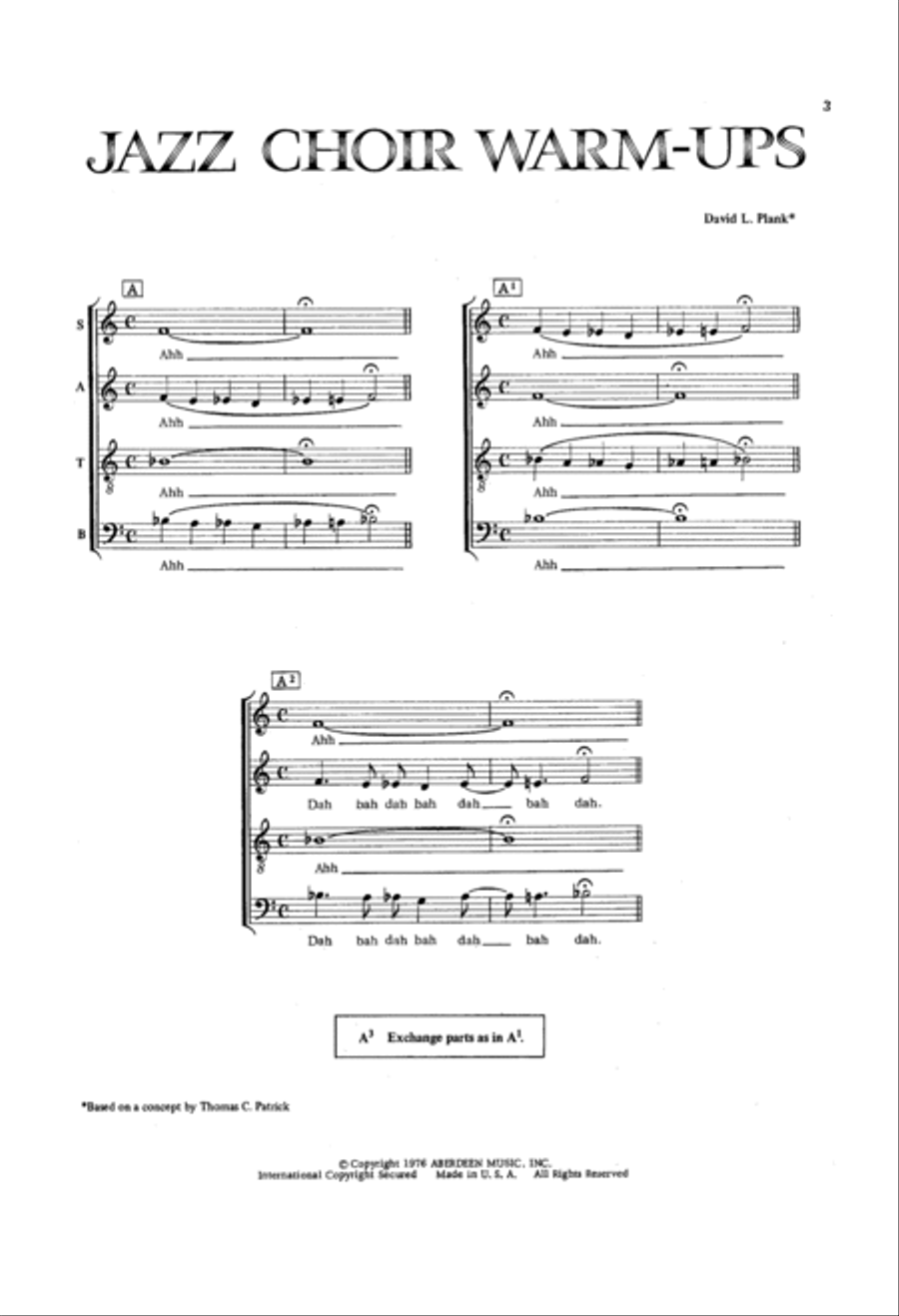 Jazz Choir Warm-Ups 4-Part scores gallery preview page 2