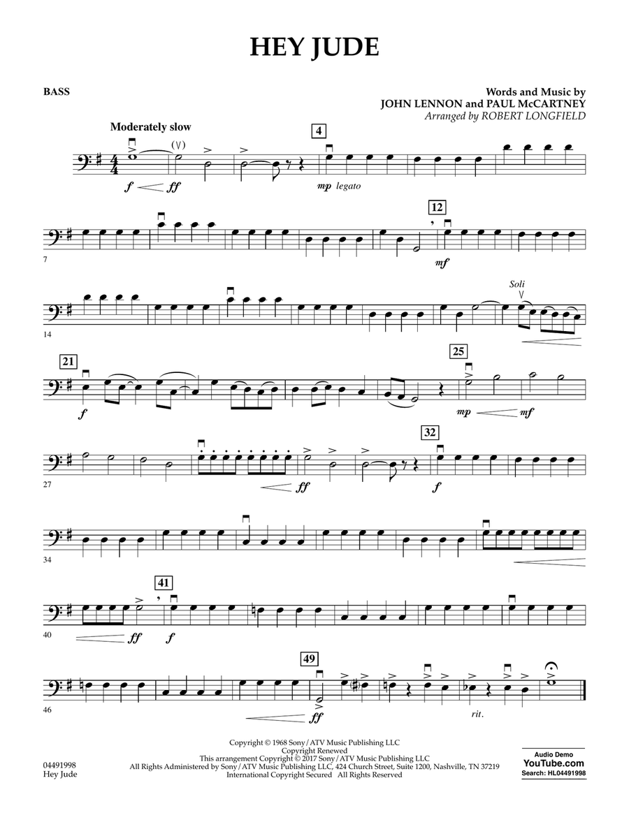 Hey Jude - String Bass Orchestra scores gallery preview page 1