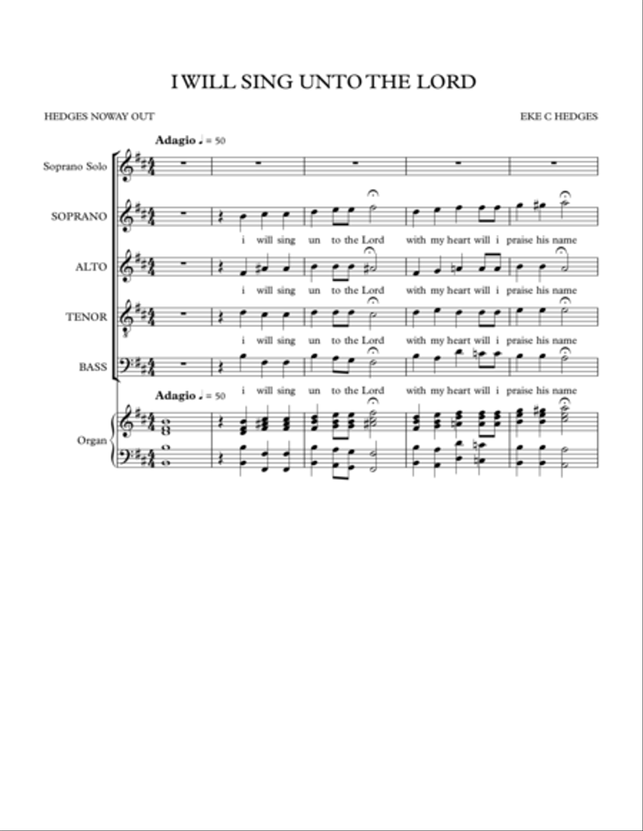 I WILL SING UNTO THE LORD(ENDLESS PRAISE) 4-Part scores gallery preview page 1
