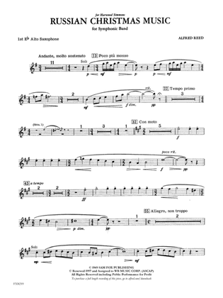 Book cover for Russian Christmas Music: E-flat Alto Saxophone