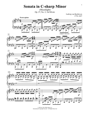 Sonata In C-Sharp Minor "Moonlight," Op. 27, No. 2, 3rd Mvmt