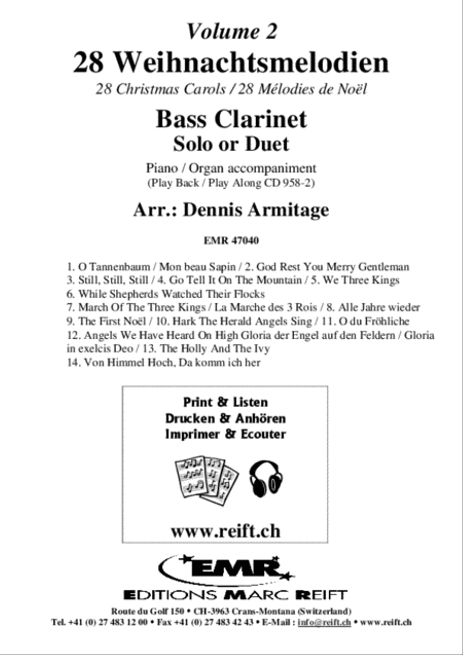 28 Weihnachtsmelodien Vol. 2 Bass Clarinet scores gallery preview page 2