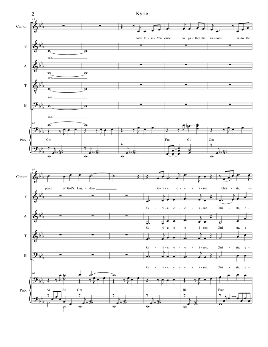 Mass of Saint Raphael (Choir/Vocal Score) 4-Part scores gallery preview page 3