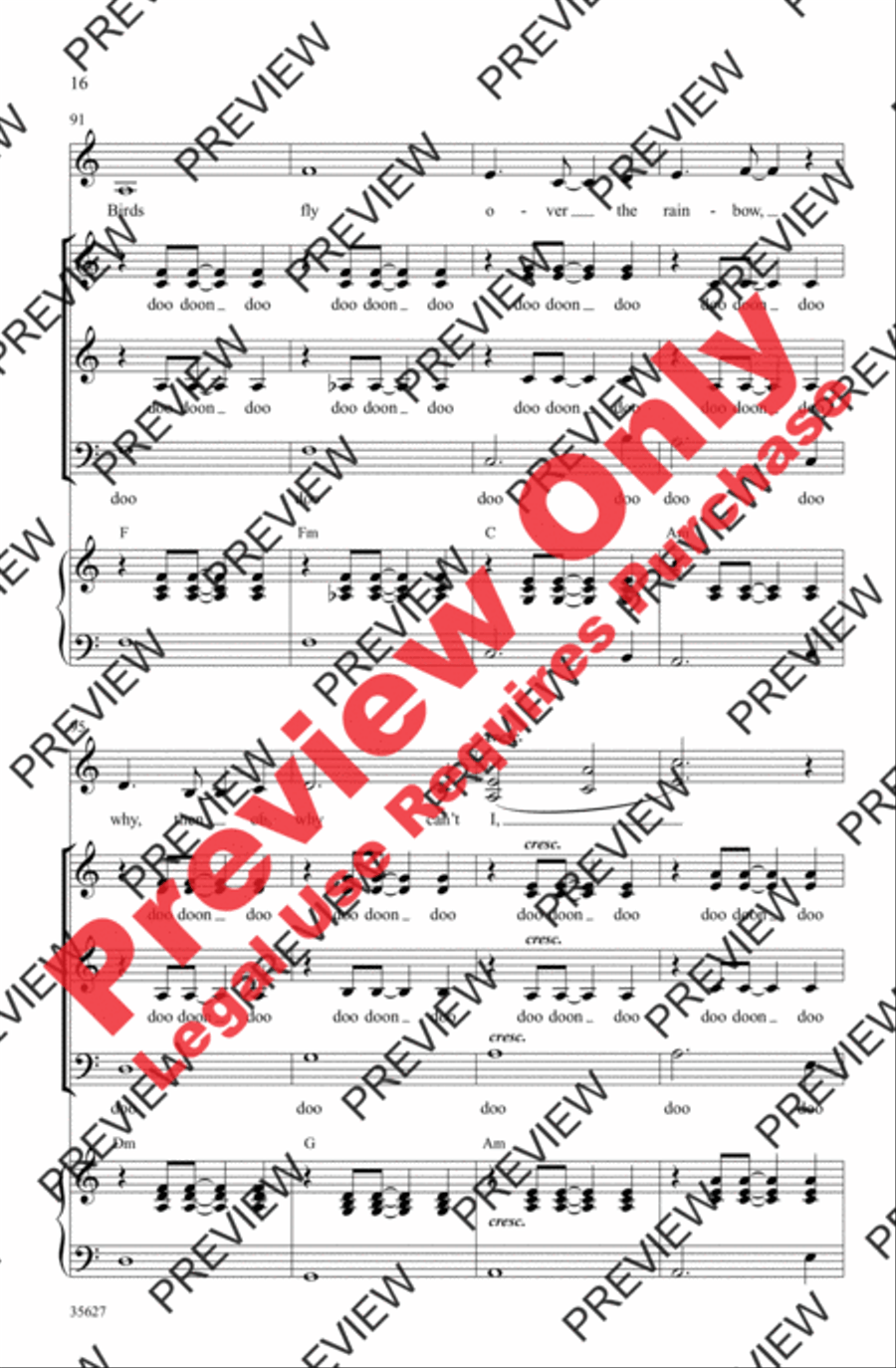 Over the Rainbow Over the Rainbow 3-Part scores gallery preview page 16