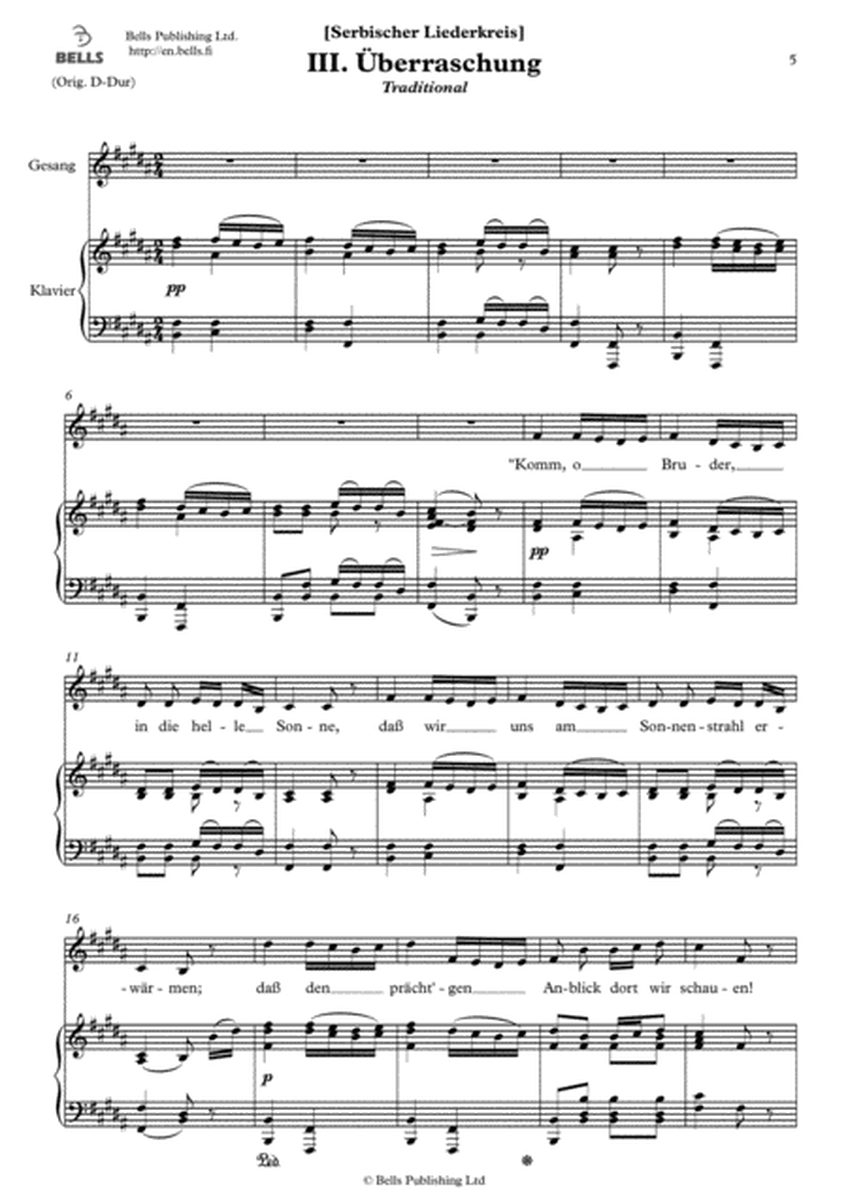 Serbischer Liederkreis, Op. 15