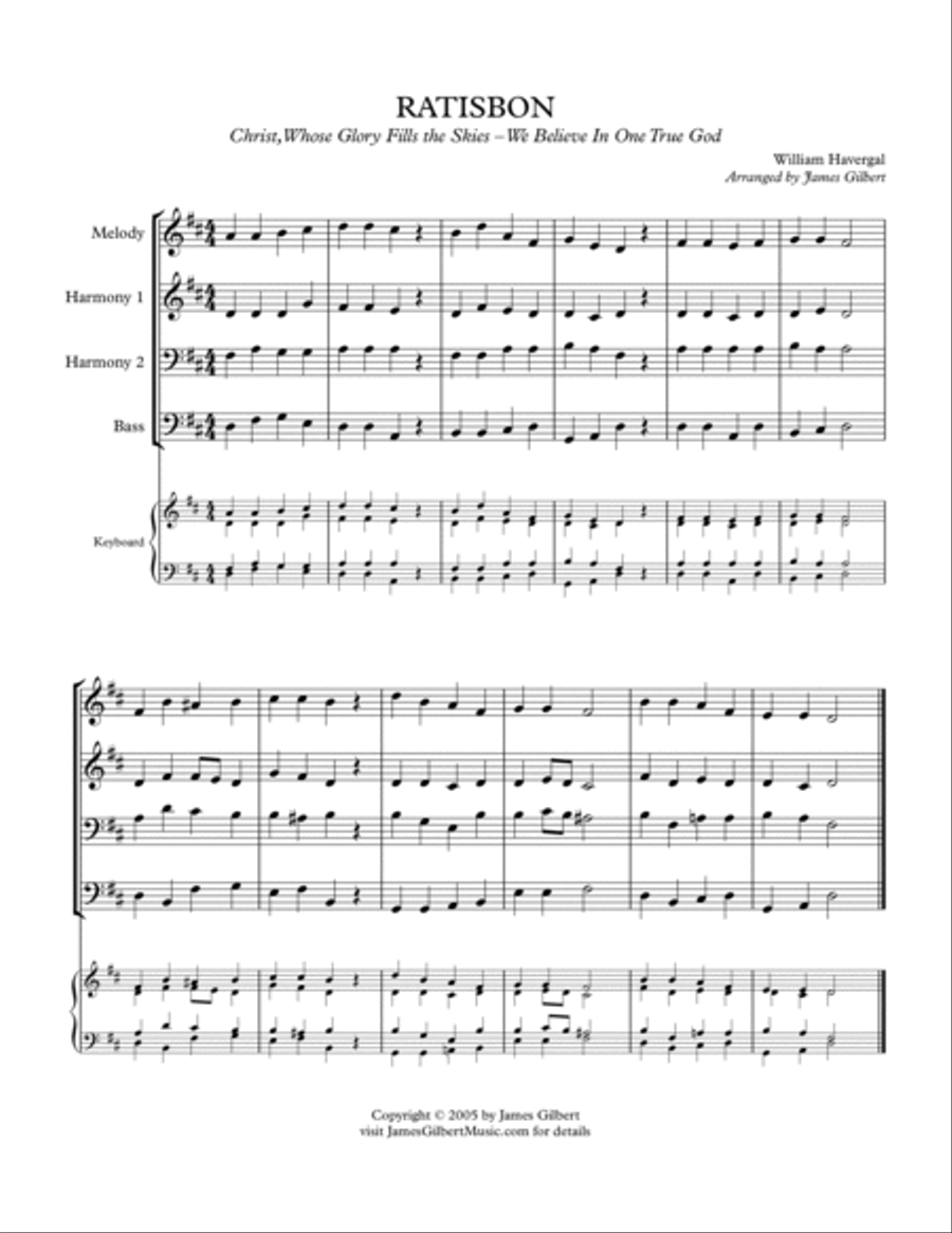 RATISBON (Christ, Whose Glory Fills The Sky) Small Ensemble scores gallery preview page 2