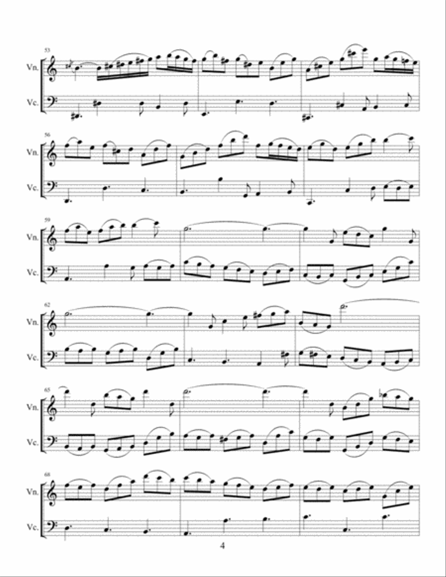 Violin Concerto in A Minor, BWV 1041 Third Movement String Duet scores gallery preview page 5