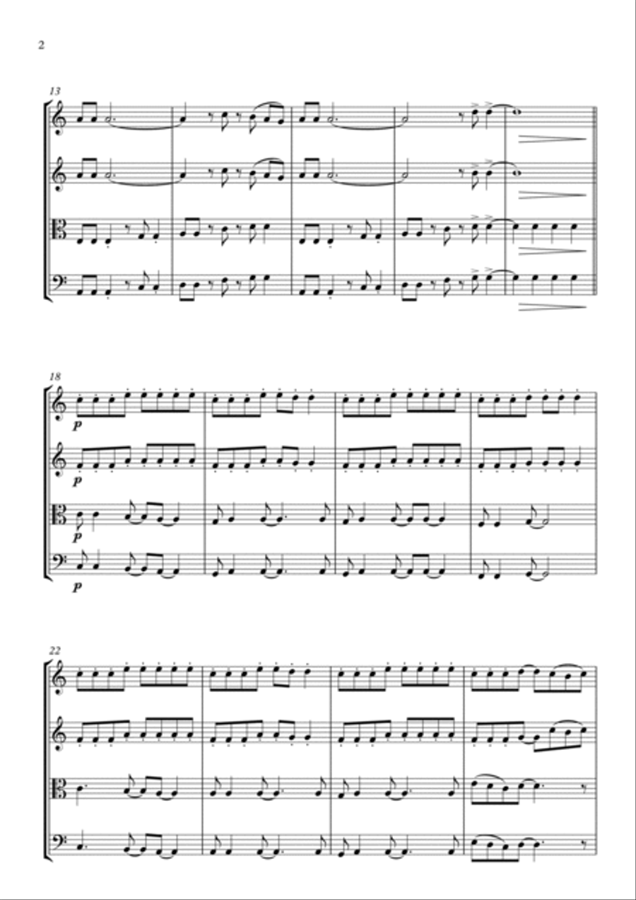 Rock You Like A Hurricane String Quartet scores gallery preview page 2