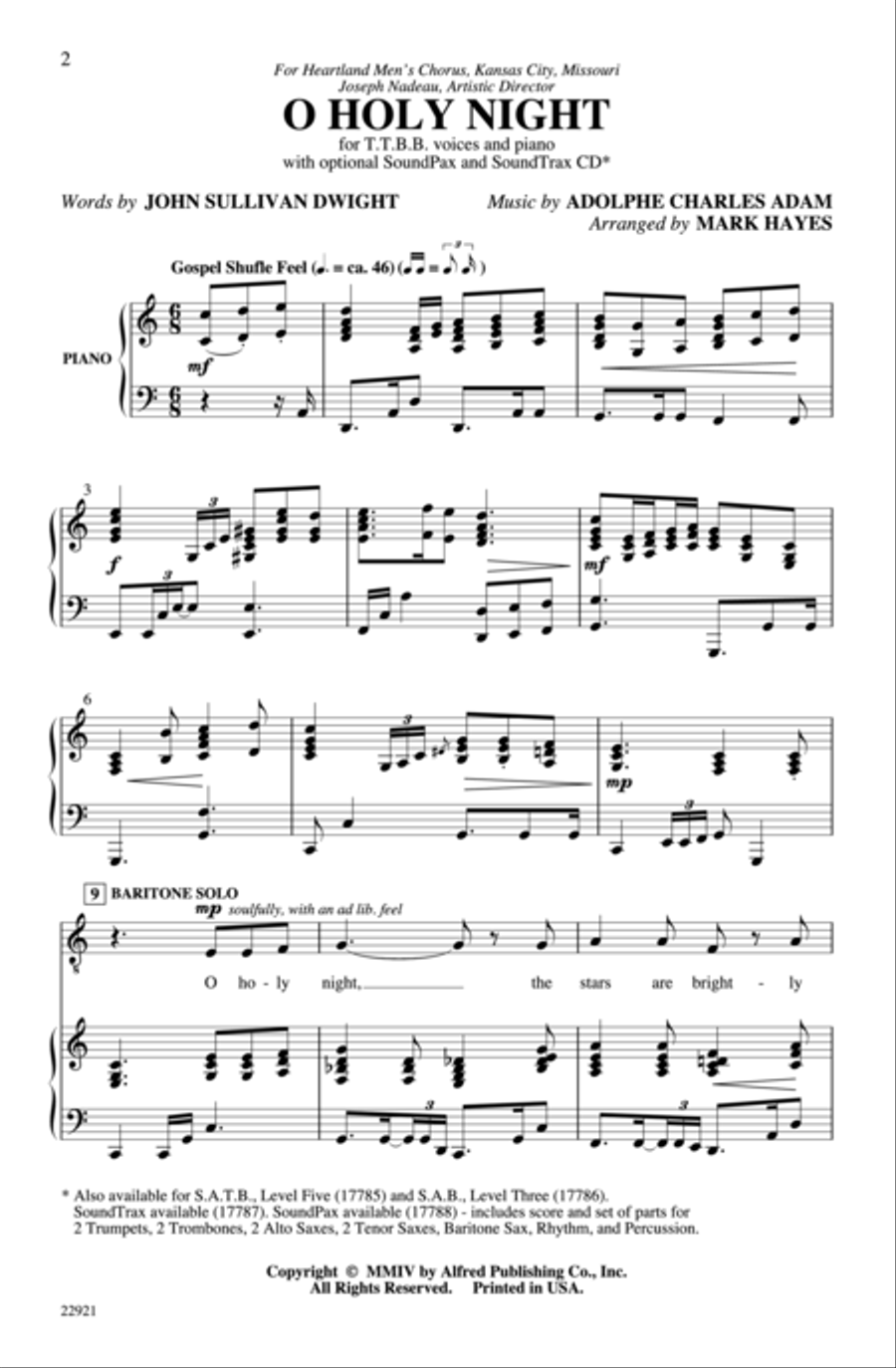 O Holy Night Men's Choir scores gallery preview page 2