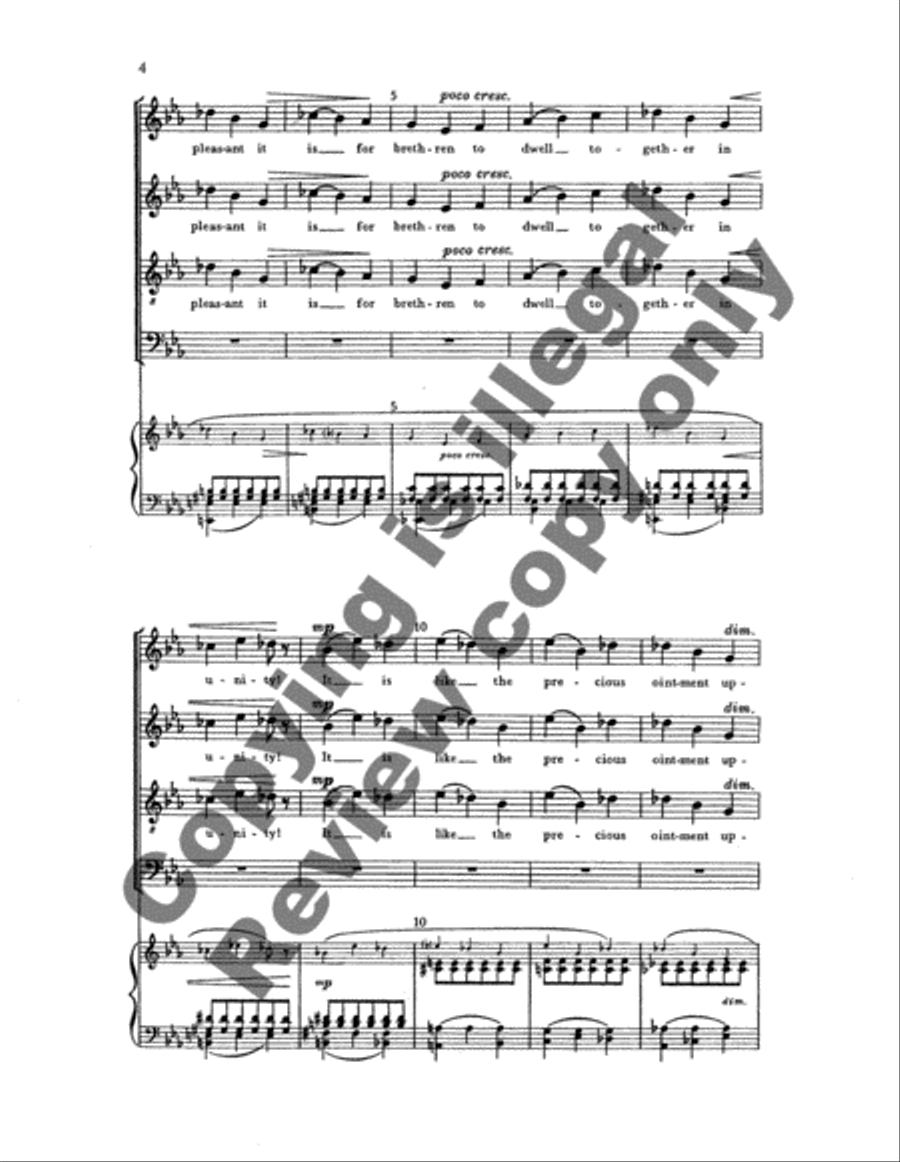 Two Psalms and a Proverb: 1. Behold, how good and pleasant it is 4-Part scores gallery preview page 8