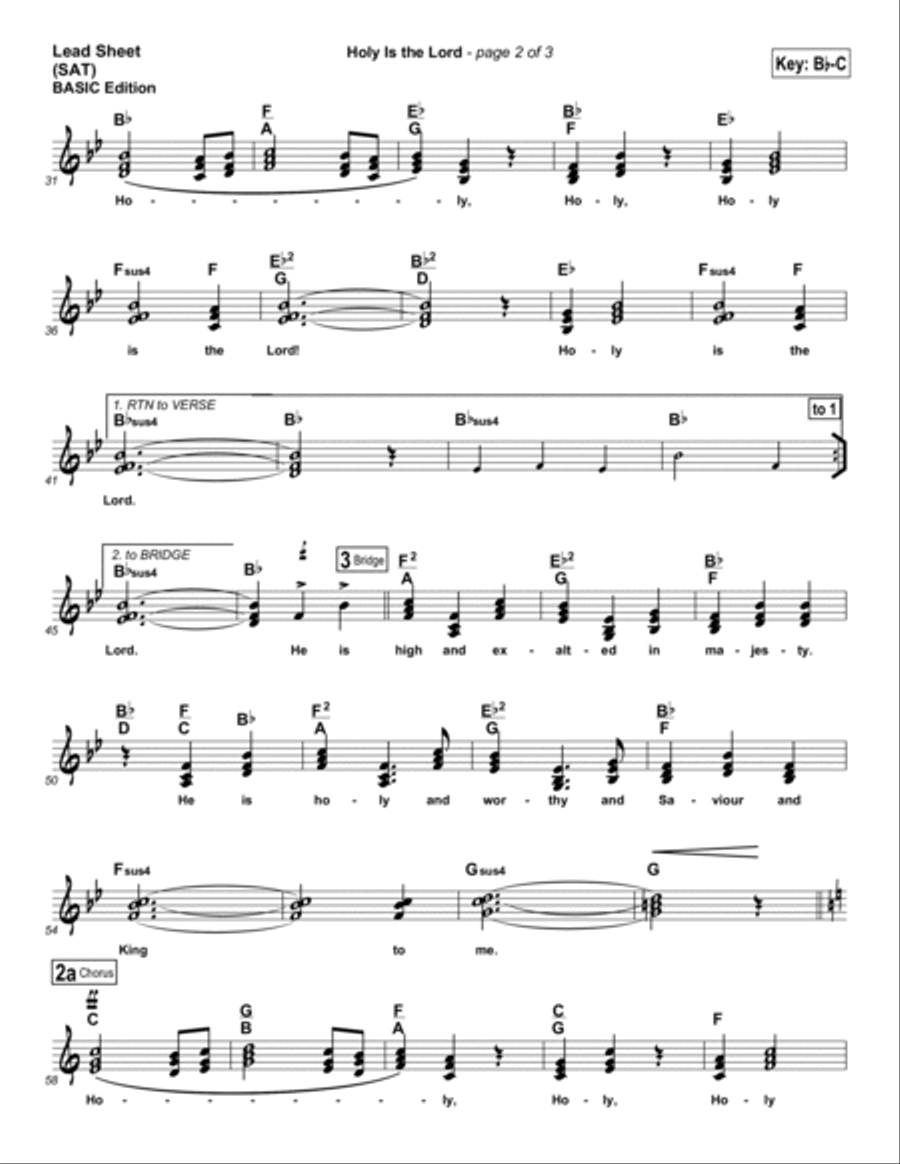Holy Is the Lord Piano scores gallery preview page 2
