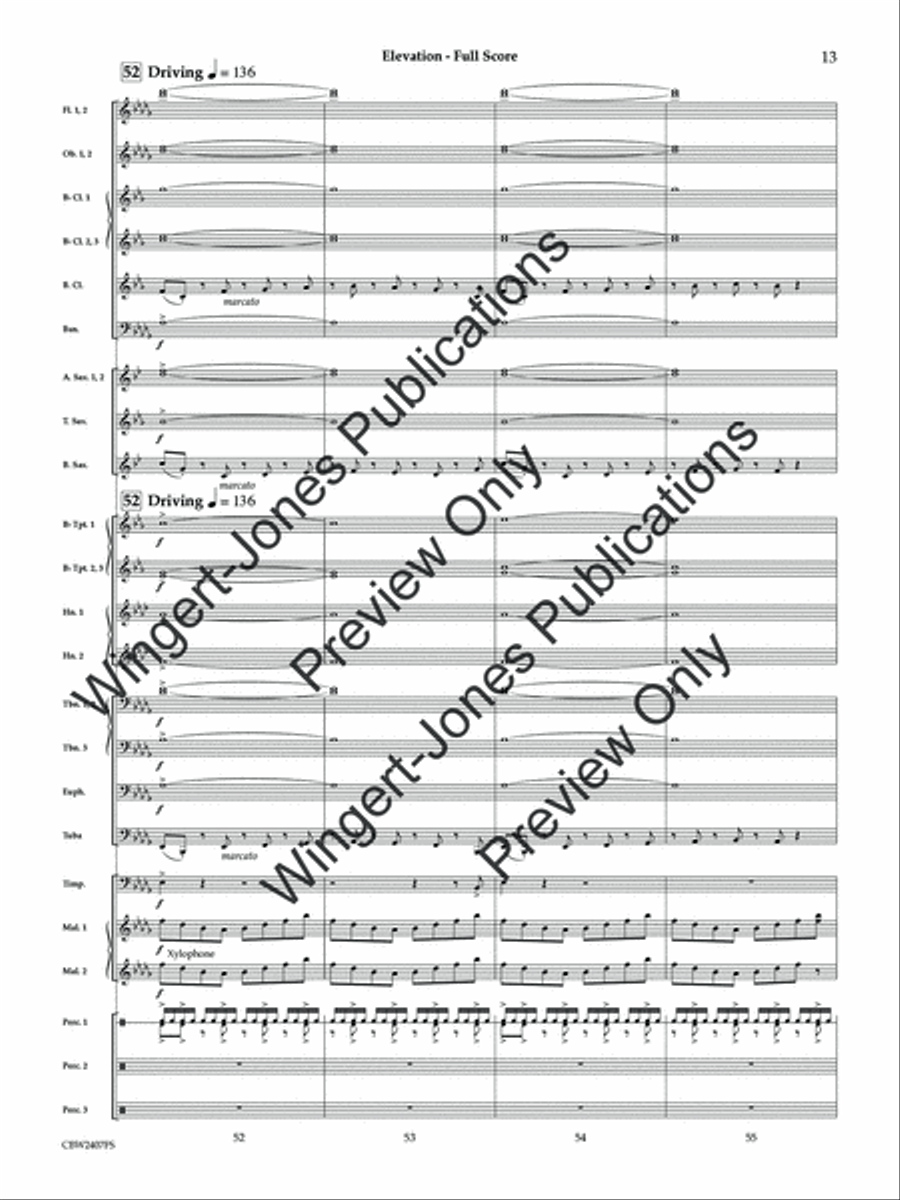 Elevation (Score) Concert Band scores gallery preview page 14