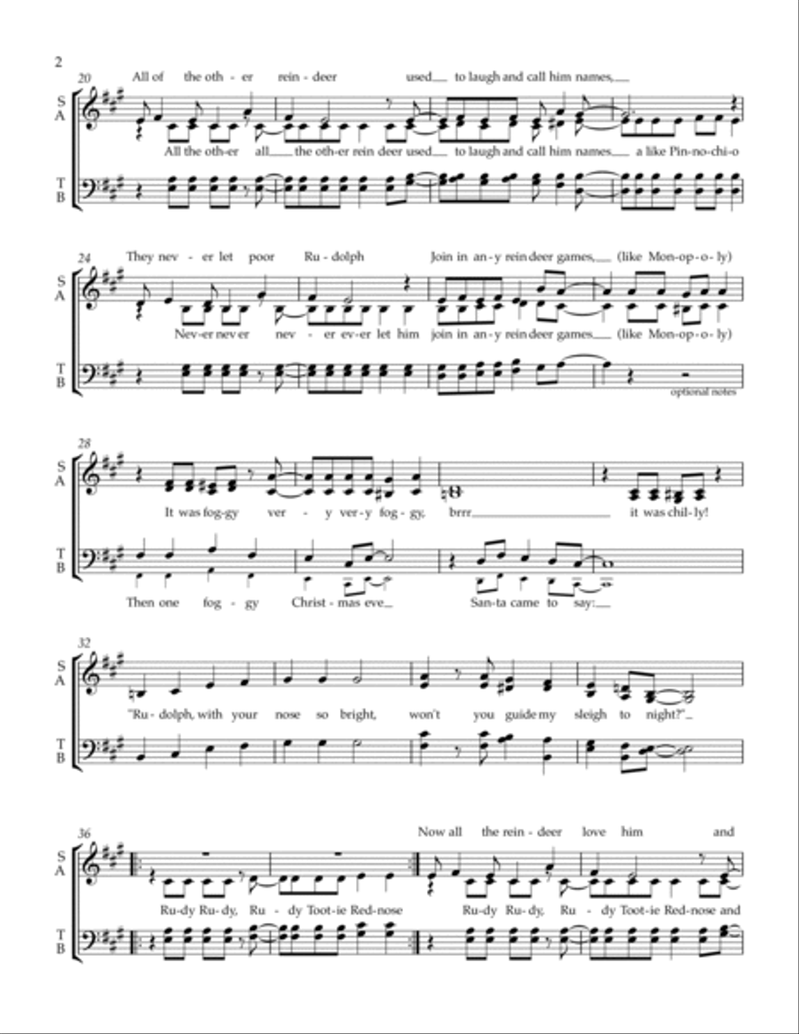 Rudolph The Red-nosed Reindeer 4-Part scores gallery preview page 2