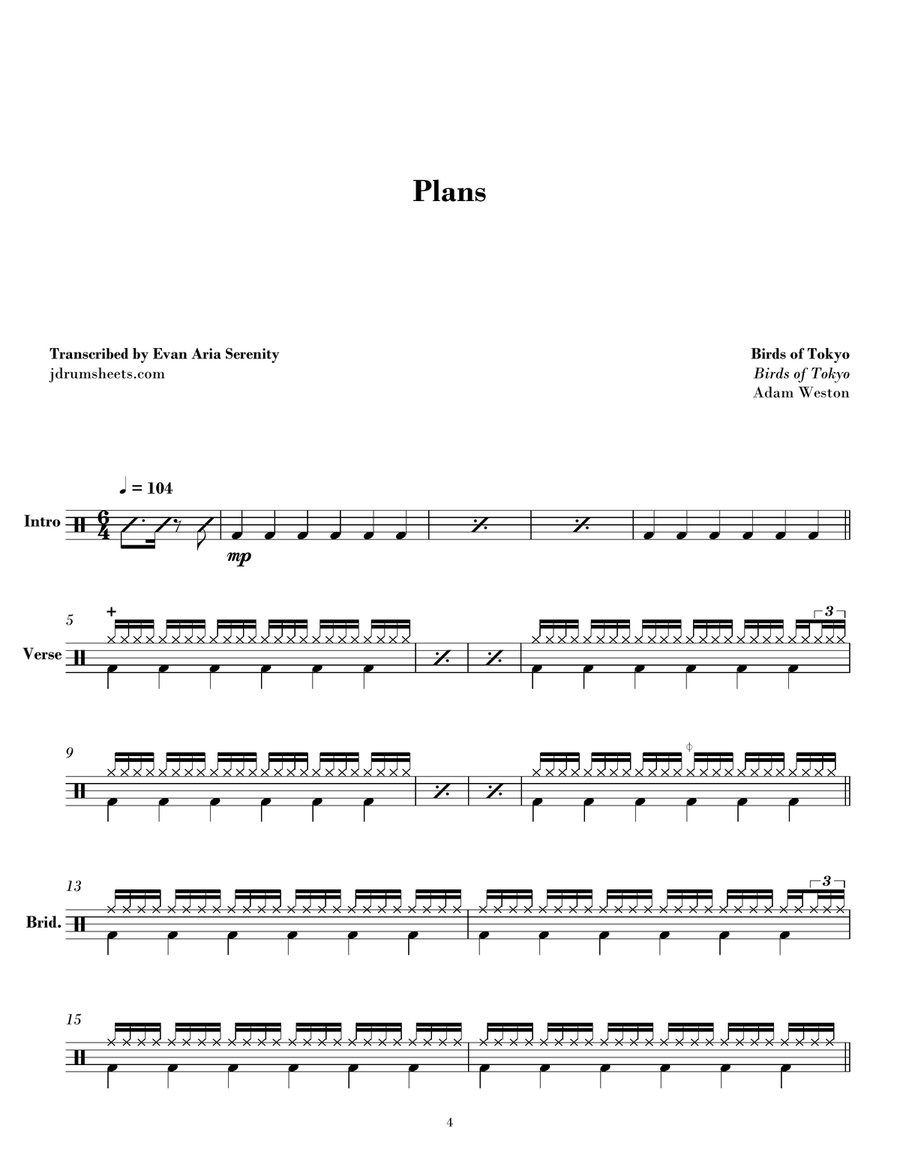 Plans Drum Set scores gallery preview page 1