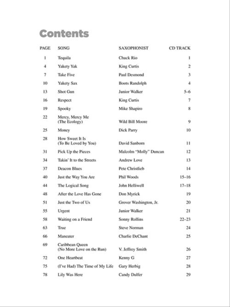 25 Great Sax Solos