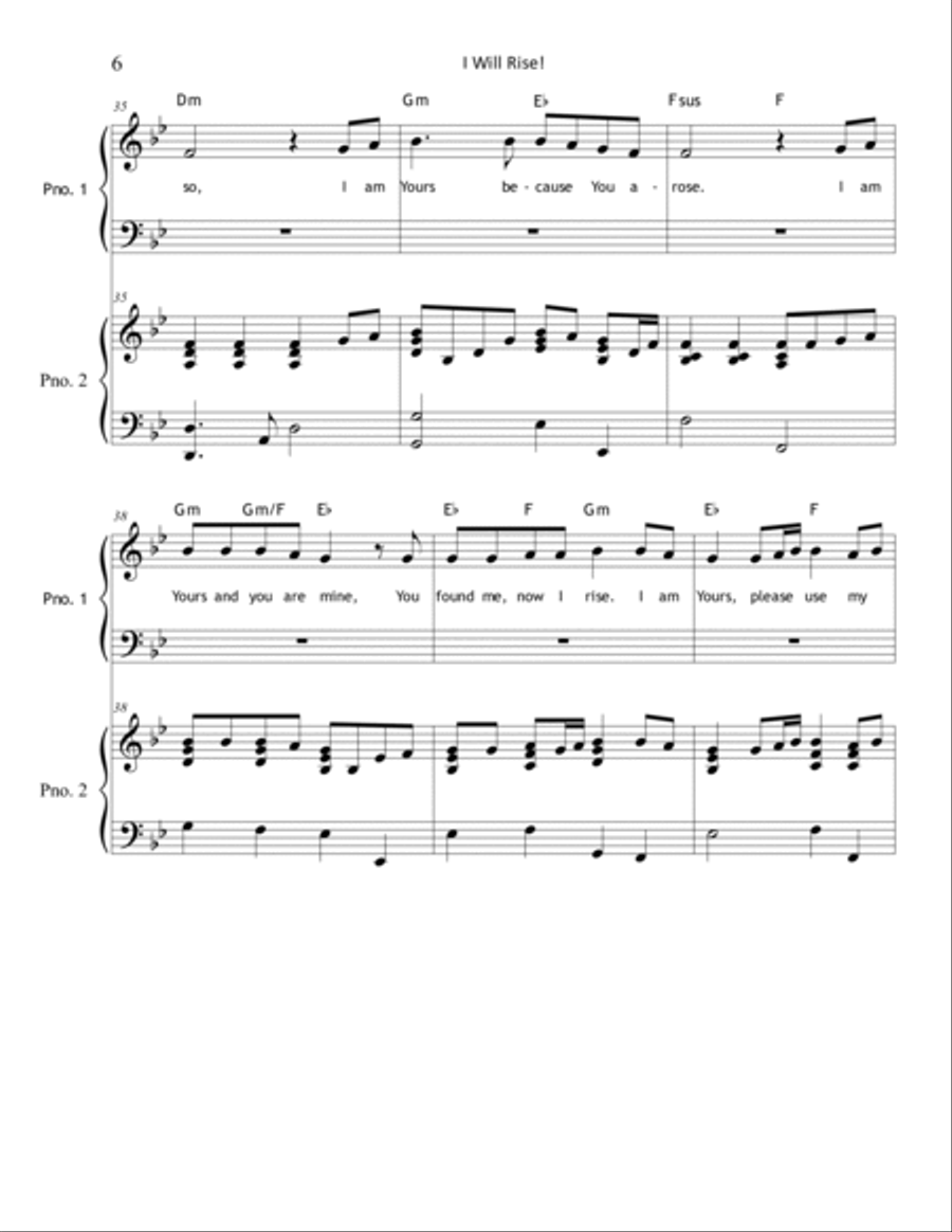 I Will Rise (Vocal Solo) Unison Choir scores gallery preview page 6