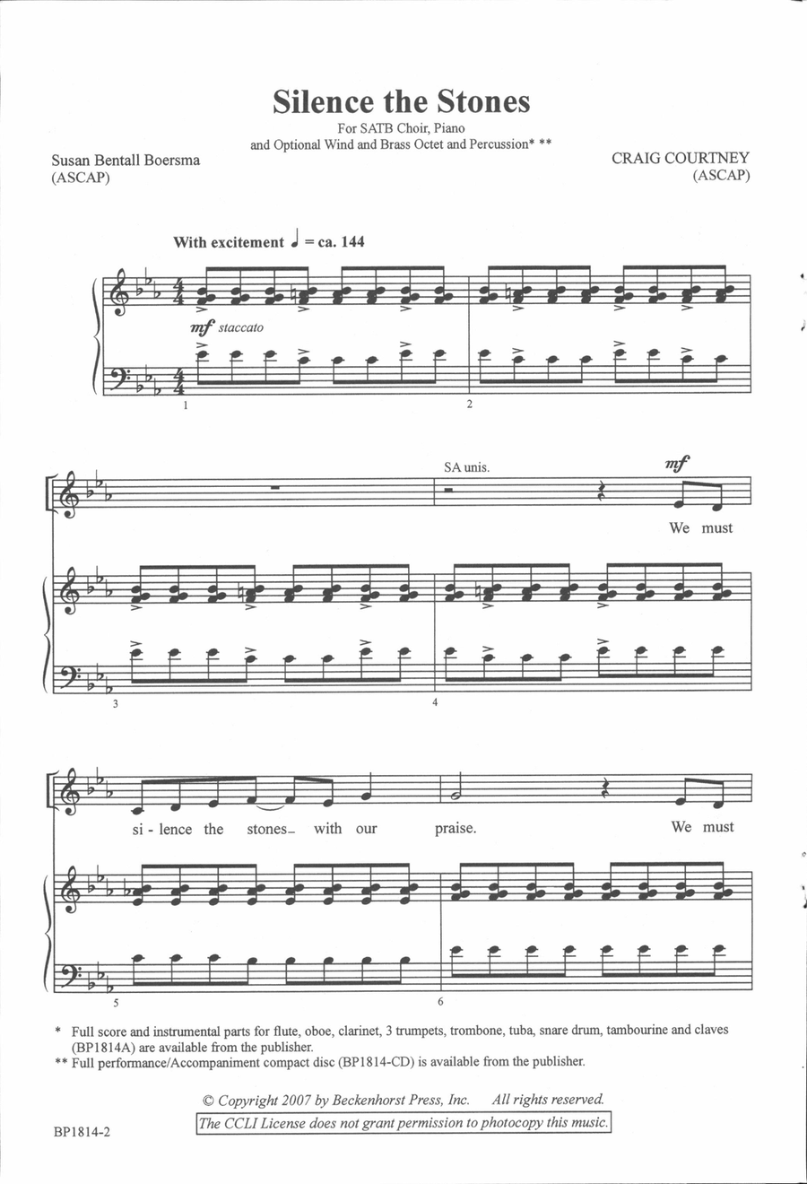 Silence the Stones - SATB 4-Part scores gallery preview page 2