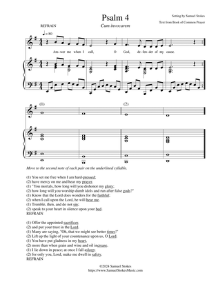 Psalm 4 BCP - for cantor with accompaniment and refrain