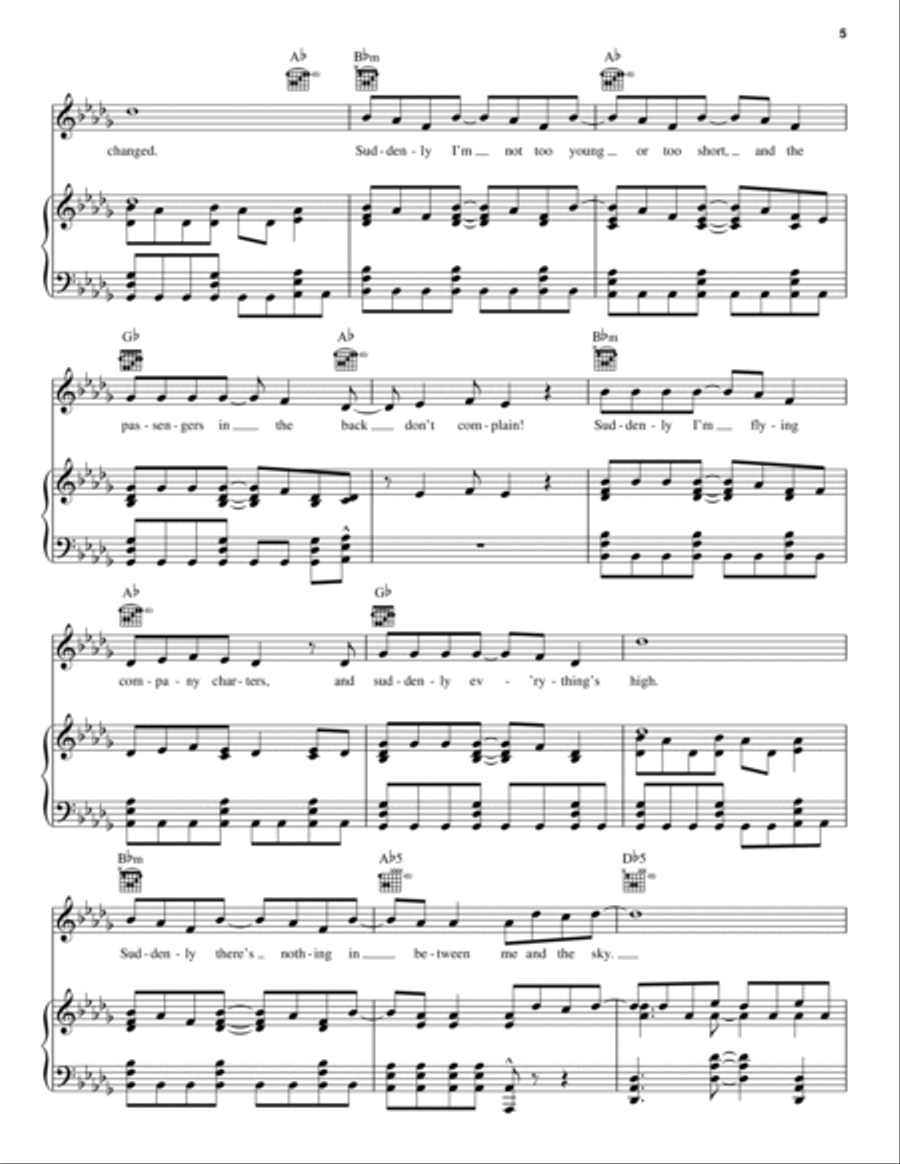 Me And The Sky Piano, Vocal, Guitar scores gallery preview page 5