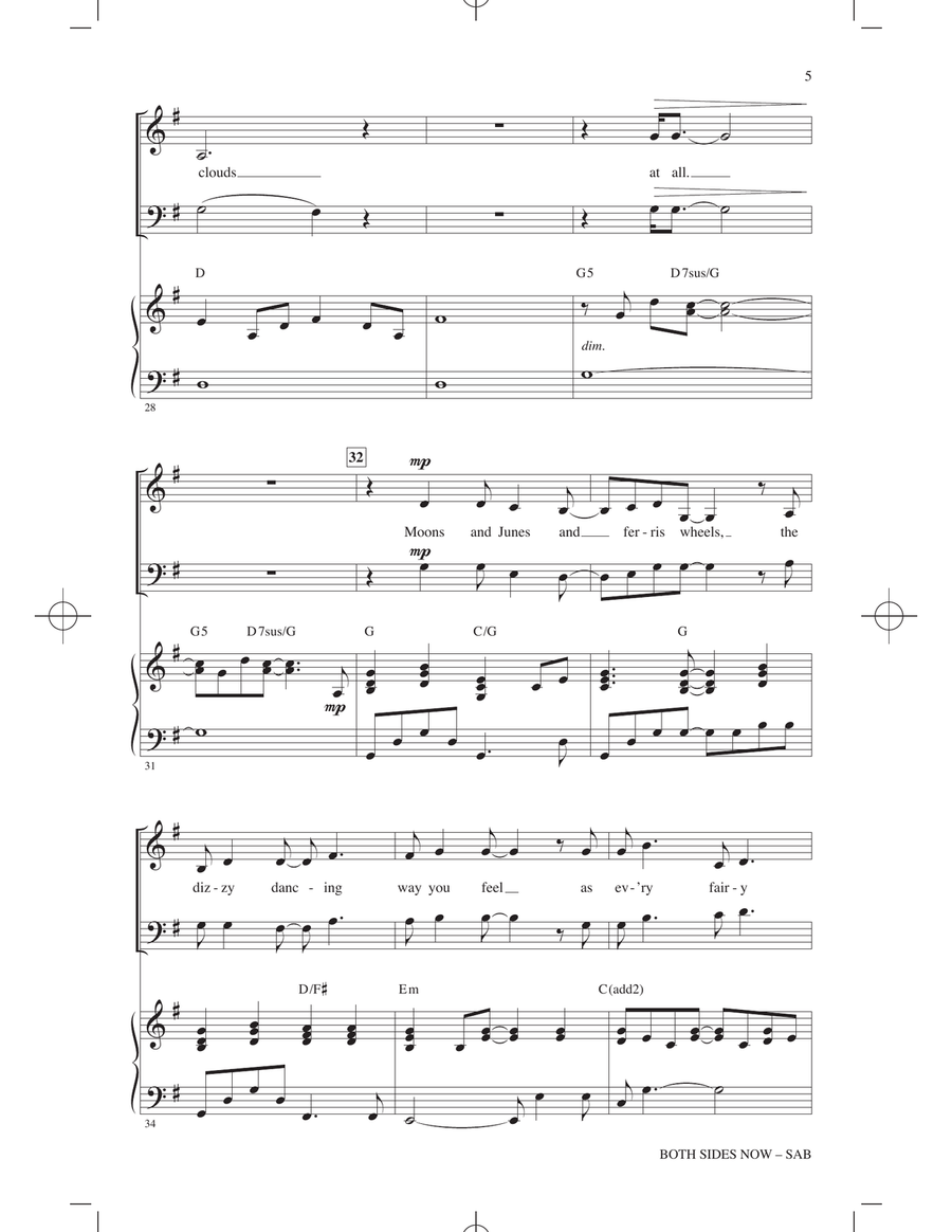 Both Sides Now (arr. Roger Emerson) 3-Part scores gallery preview page 4