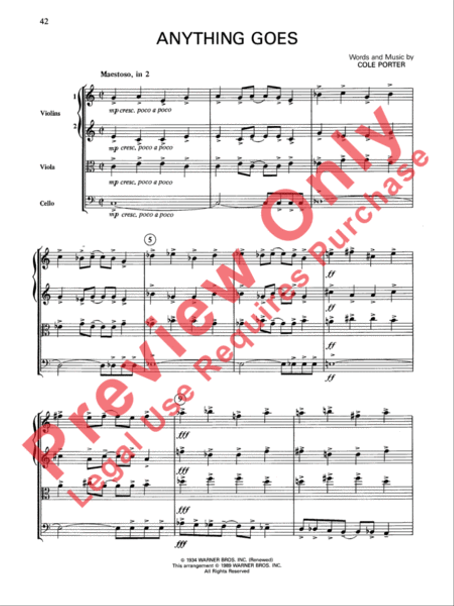 Cole Porter (Classic String Quartets) String Quartet scores gallery preview page 43
