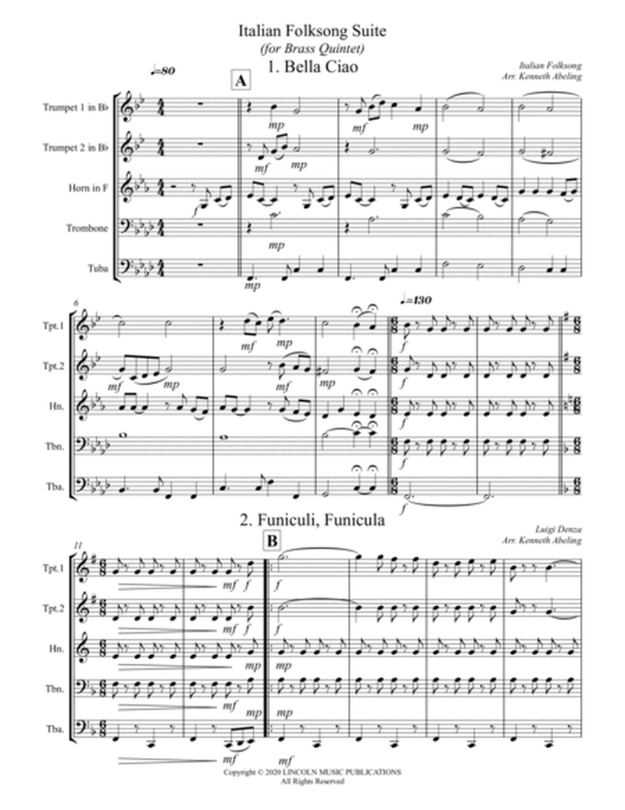 Italian Folksong Medley (for Brass Quintet) image number null