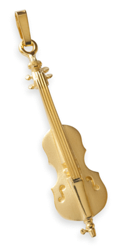 Gold-plated pendant : cello