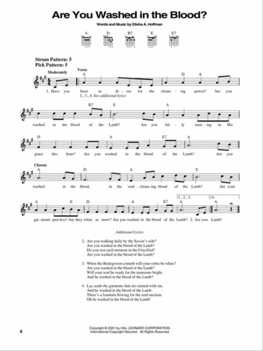 The Gospel Songs Book Easy Guitar scores gallery preview page 7