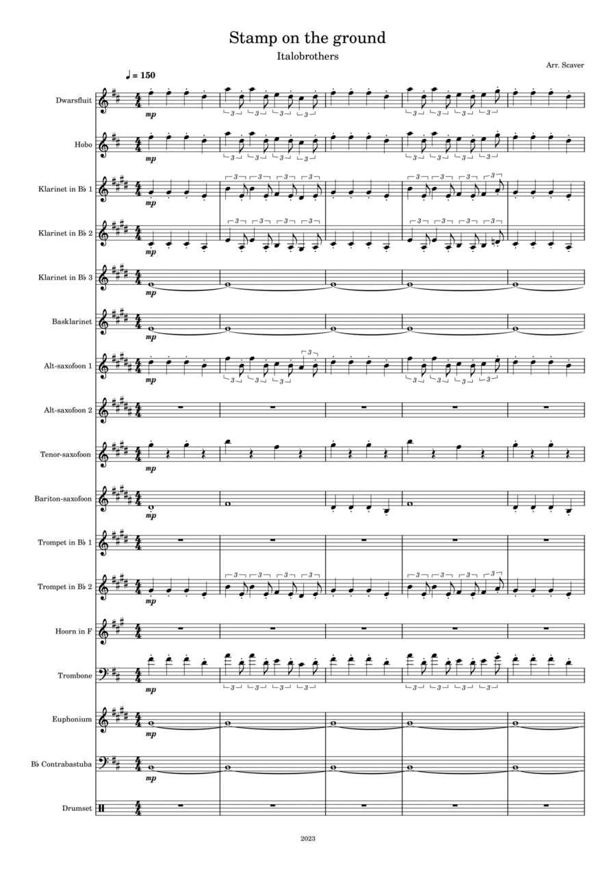 Stamp On The Ground Concert Band scores gallery preview page 1