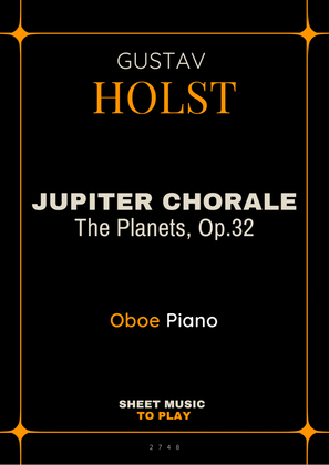 Jupiter Chorale from The Planets - Oboe and Piano (Full Score and Parts)