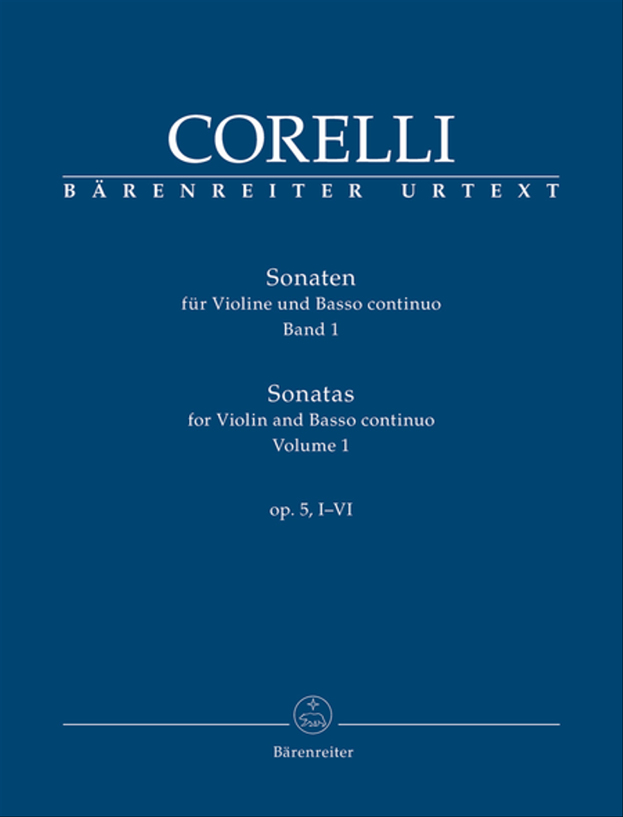Sonatas for Violin and Basso continuo op. 5, I-VI (Volume 1) Violin scores gallery preview page 1