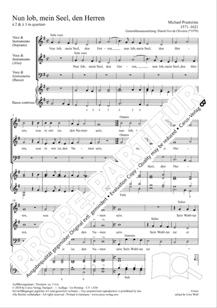 My soul, now bless thy Maker (Nun lob, mein Seel, den Herren) 3-Part scores gallery preview page 4