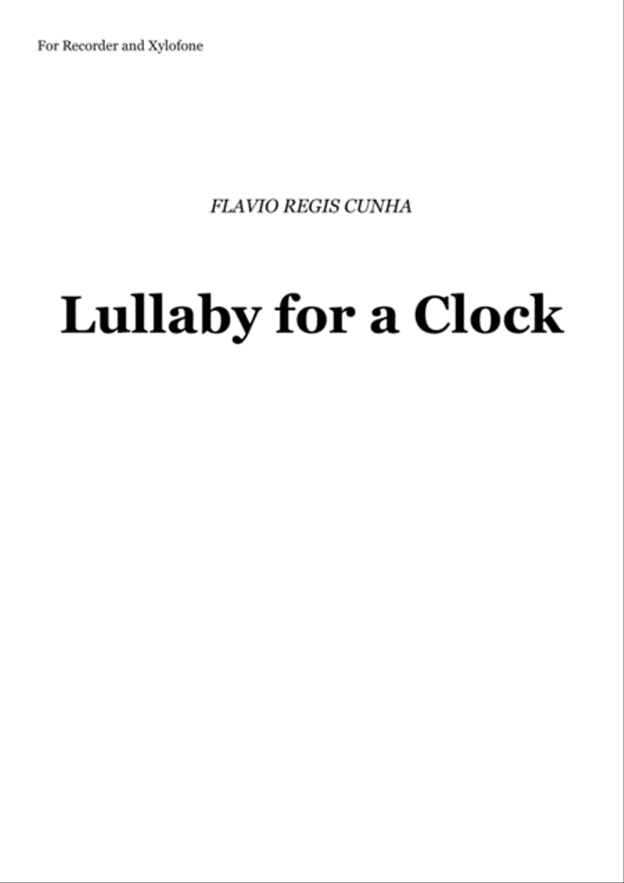 Lullaby for a Clock - for Recorder and Xylophone Recorder - Digital Sheet Music