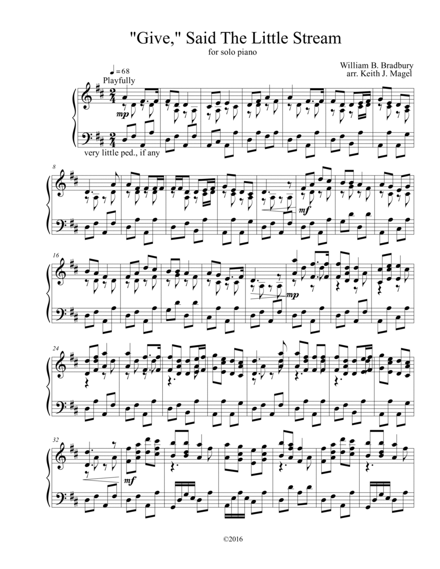 Give, Said The Little Stream Piano Solo scores gallery preview page 1