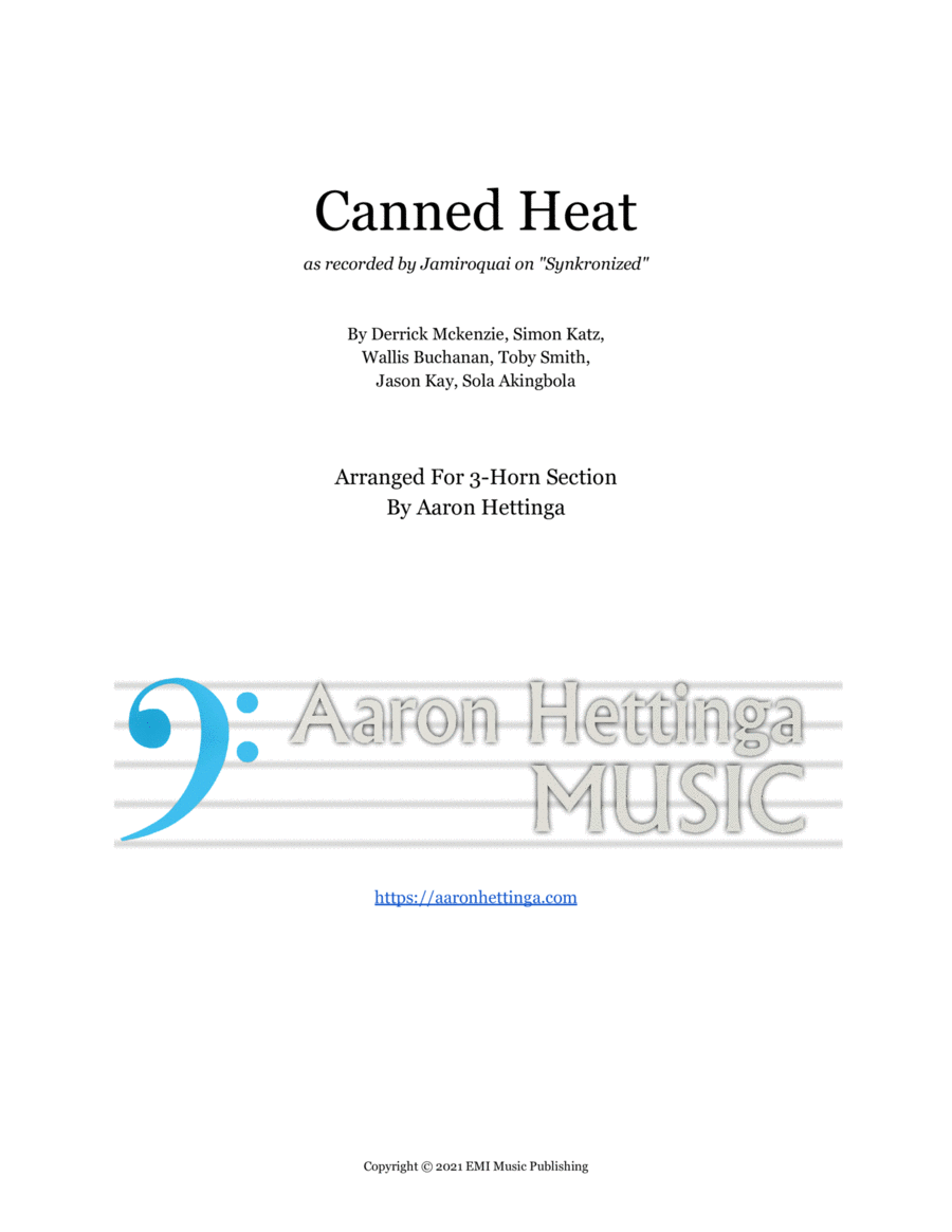 Canned Heat Small Ensemble scores gallery preview page 1