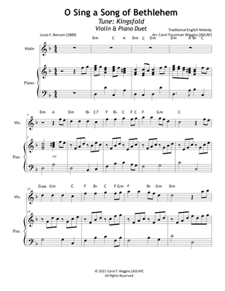 O Sing a Song of Bethlehem (Violin & Piano)