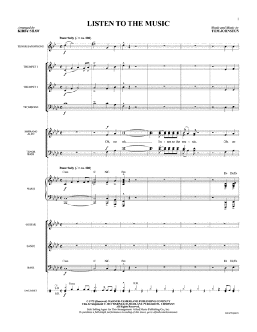 Listen to the Music: Score Score scores gallery preview page 1