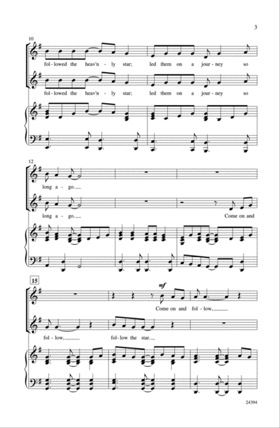 Come On and Follow That Star 2-Part scores gallery preview page 3