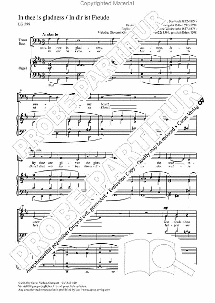 In thee is gladness 4-Part scores gallery preview page 2