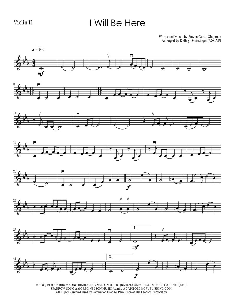 I Will Be Here I Will Be Here String Quartet scores gallery preview page 3
